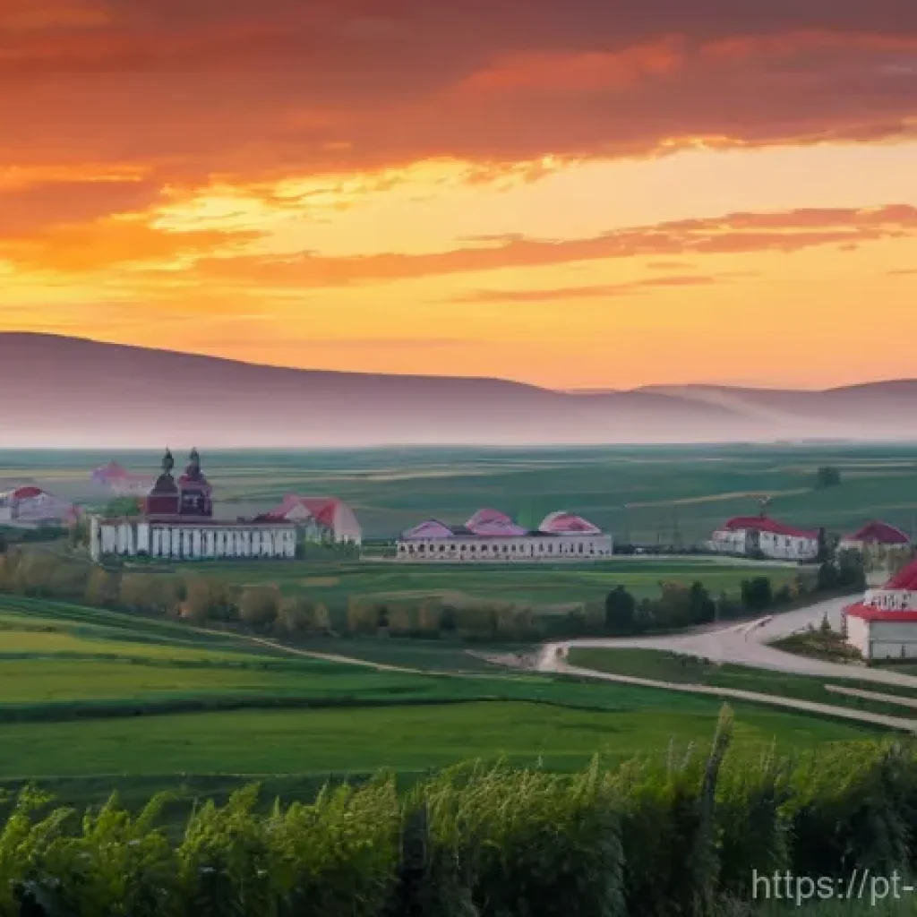 몰도바 국경 분쟁 - **Prompt:** "A panoramic view of the Dniester River at dawn, visually separating two distinct landsc...