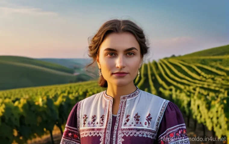 몰도바 정치 변천사 - **"A young Moldovan woman, mid-20s, with a warm, determined expression, standing proudly in a vibran...