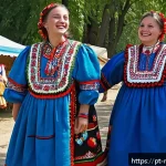 Home 20 몰도바의 다문화 사회 - A vibrant traditional Gagauz festival scene in southern Moldova, featuring people dressed in colorfu...