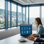 Home 19 몰도바 세금 제도 - A modern office environment in Moldova featuring a diverse group of business professionals collabora...